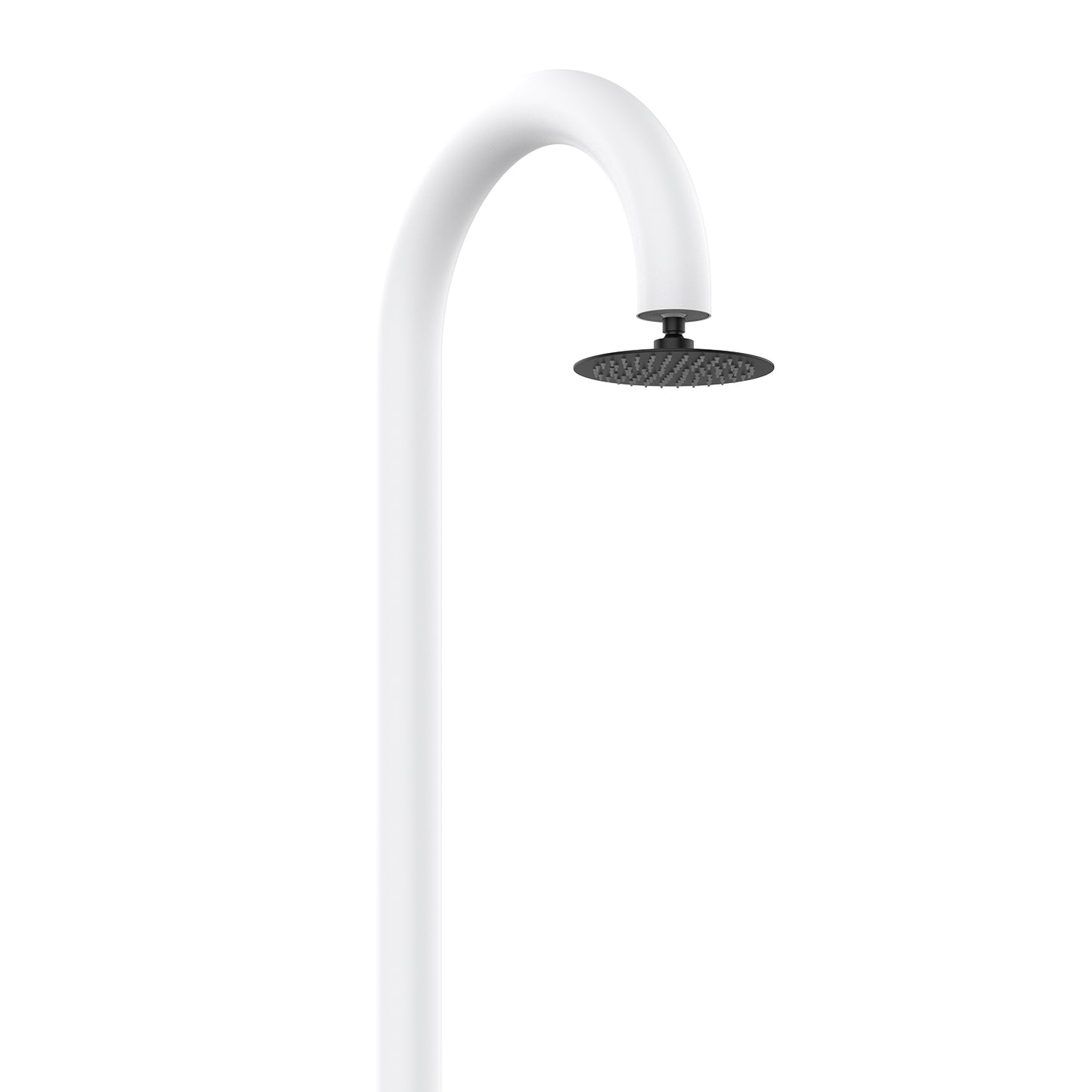 Ducha de aluminio blanca con temporizador y diseño elegante