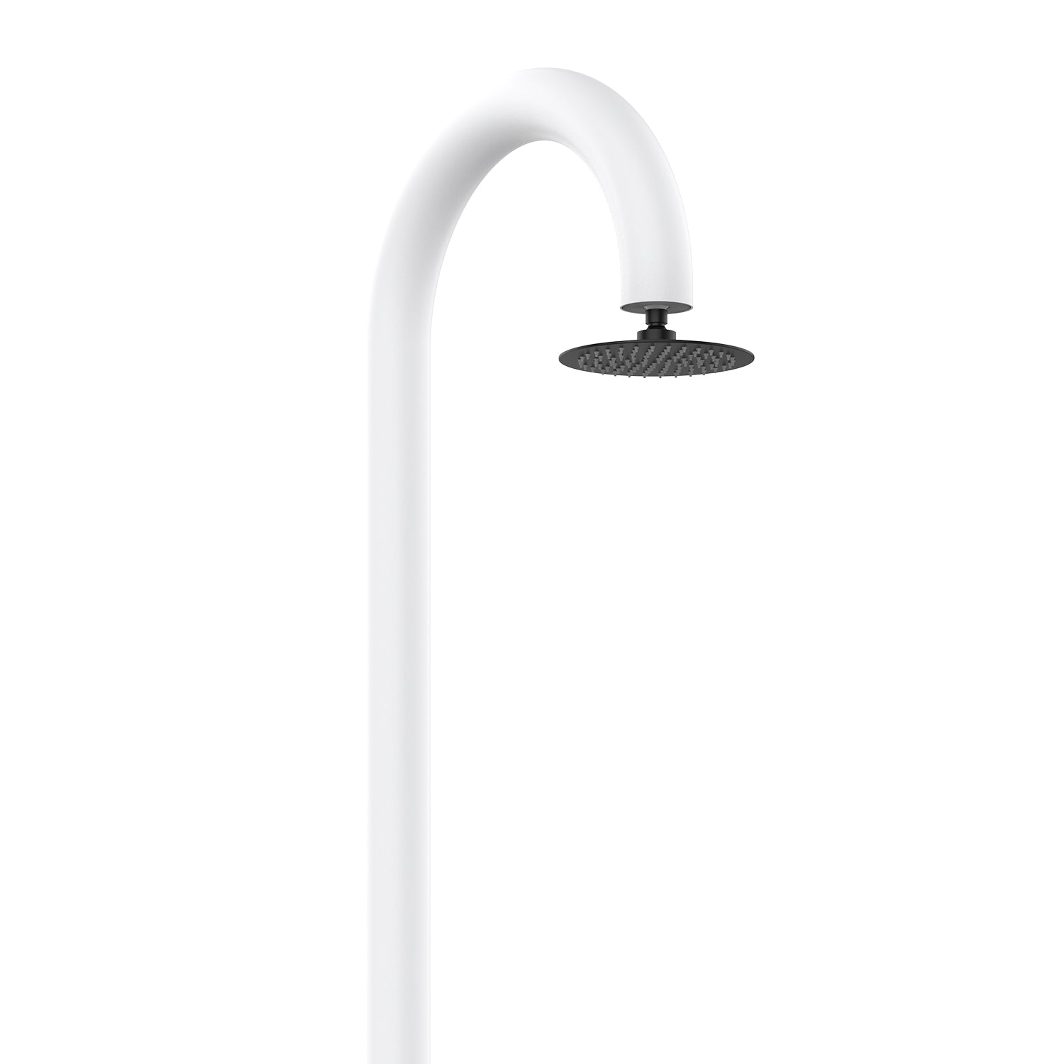 Sined Luna Timer Ducha De Aluminio Blanco Doble Conexión De Agua Fría Lateral o Inferior Ducha Temporizada De Agua Fría Con Rociador y Mezclador Redondo Blanco