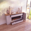 Changer Armario de madera Desio 108 con chimenea eléctrica integrada 3 image