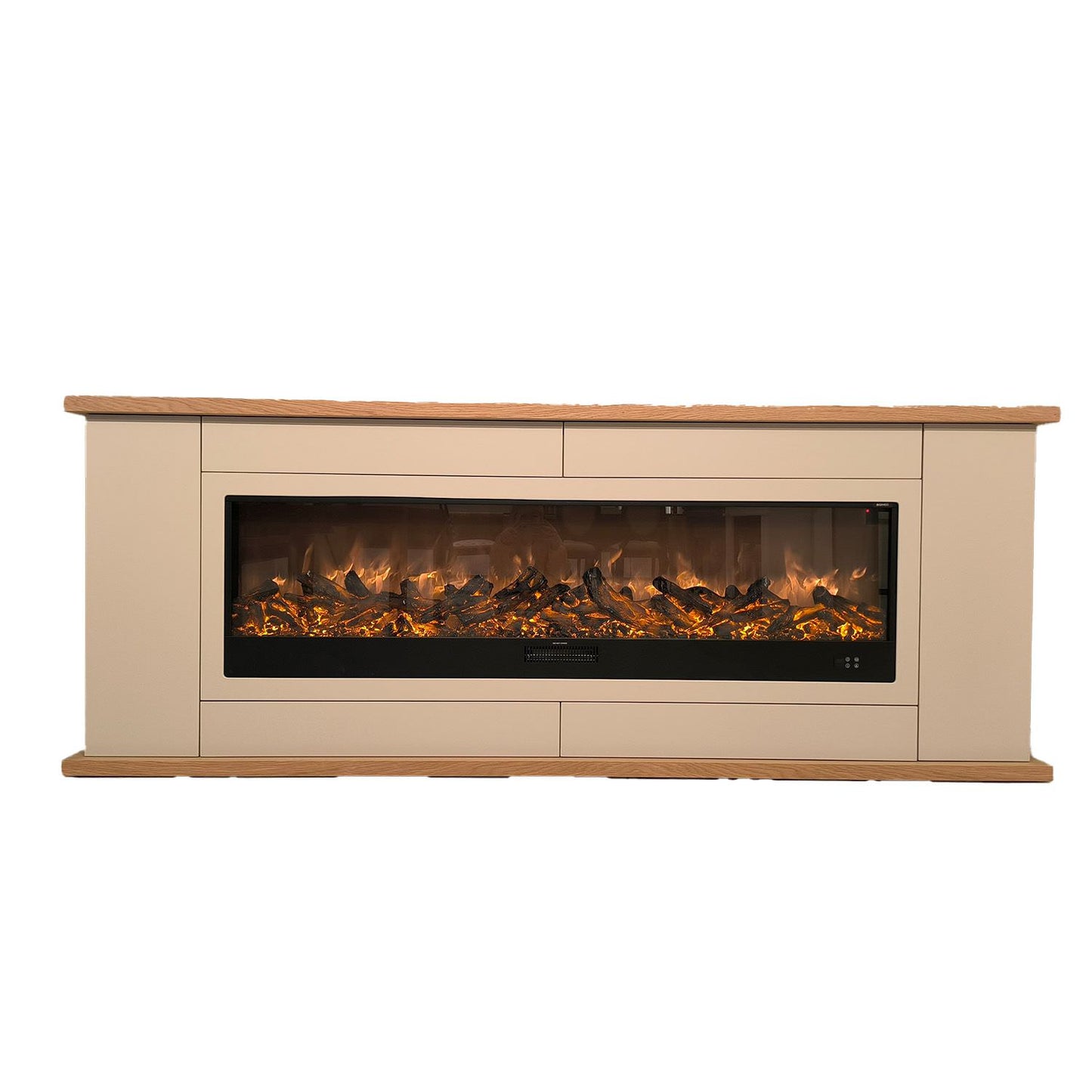 Mueble con chimenea eléctrica Desio 180 gris, elegante y dur