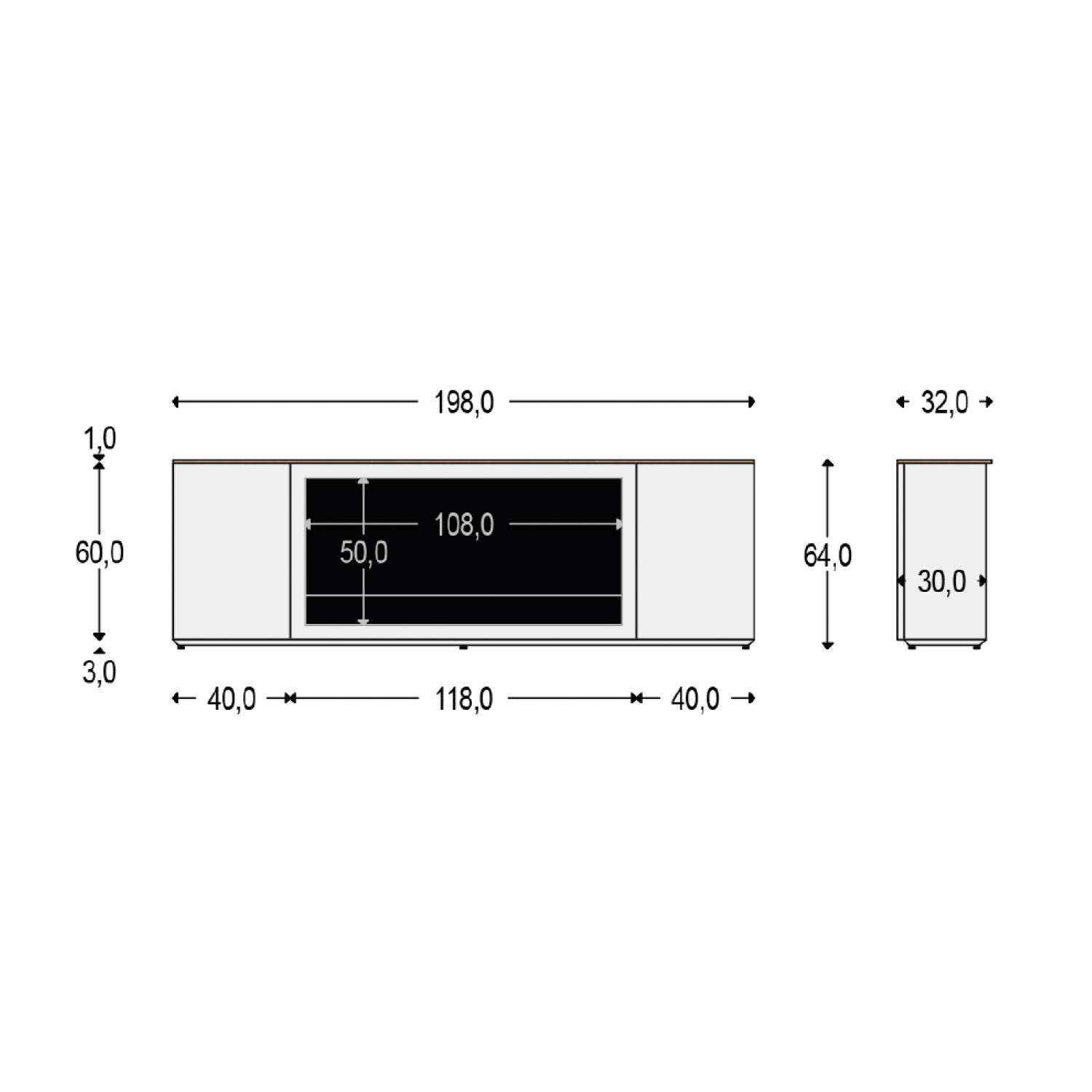 Armario De Cocina Para Chimenea Eléctrica Insert 1500w