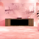 Mudar para a imagem Aparador de madera marrón Soporte para chimenea eléctrica 2