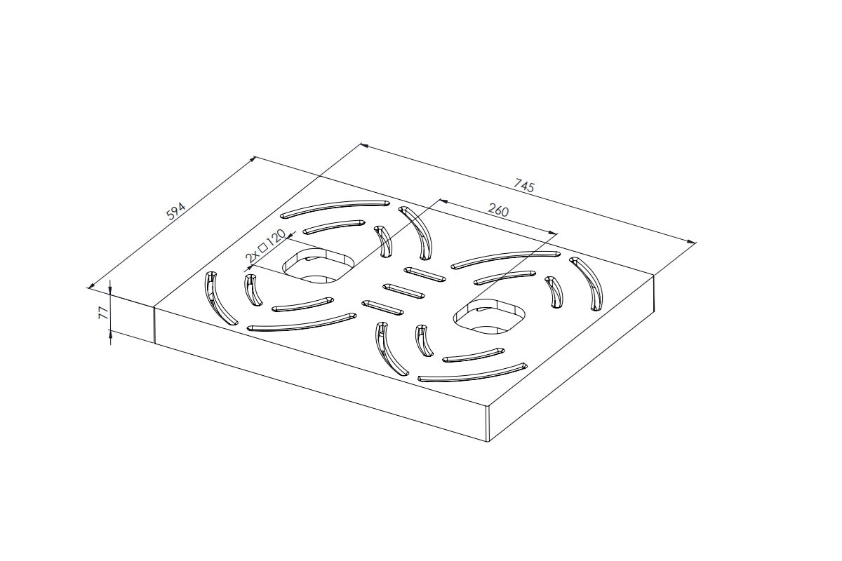 Plataforma de madera Okume para ducha doble SINED y C-BOX