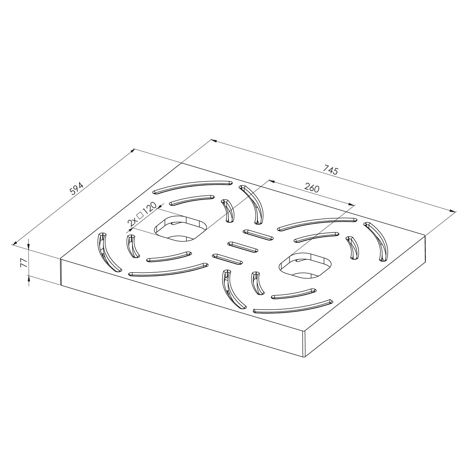 Plataforma de madera Okume para ducha doble SINED y C-BOX