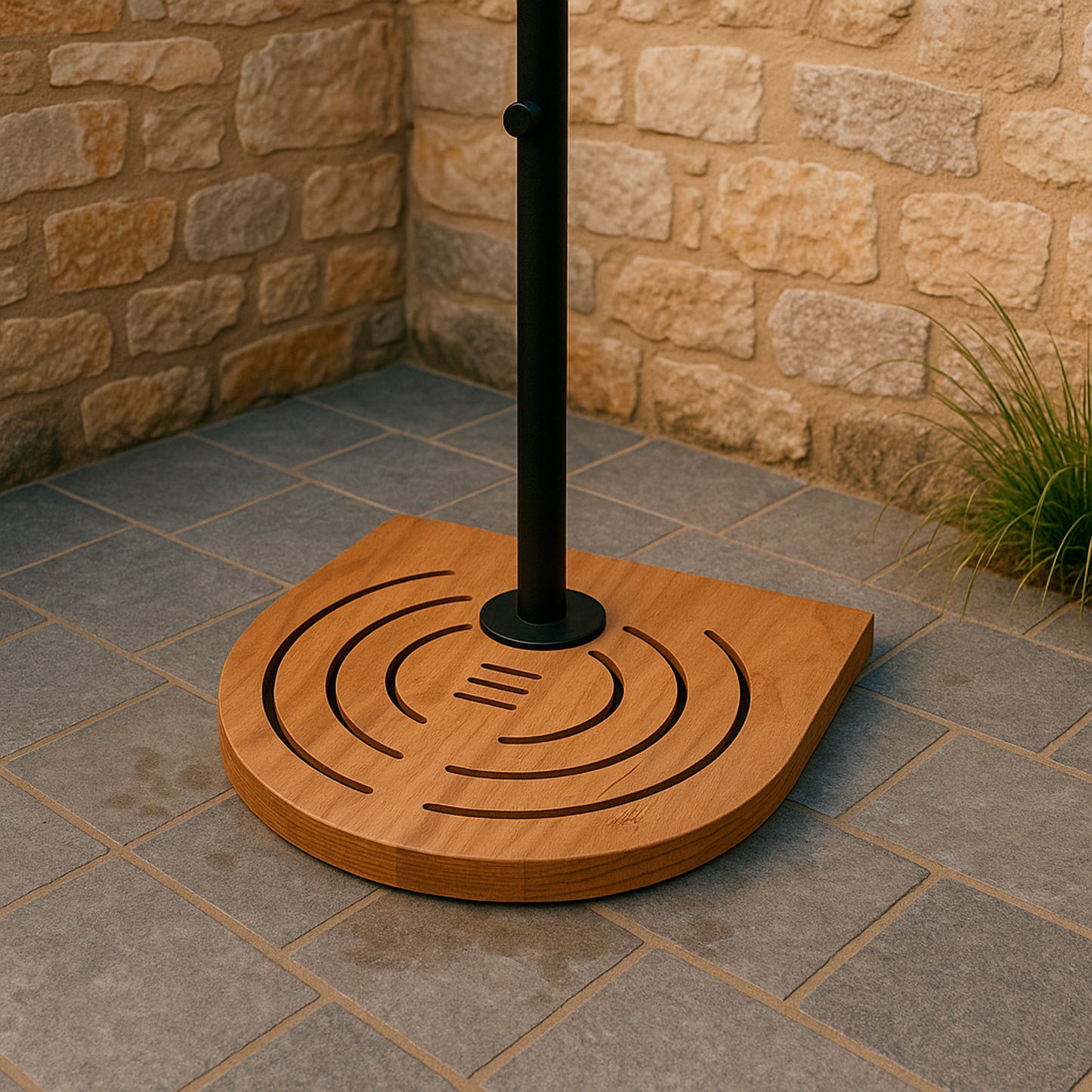 Pedana de madera Okume con ducha SINED y C-BOX