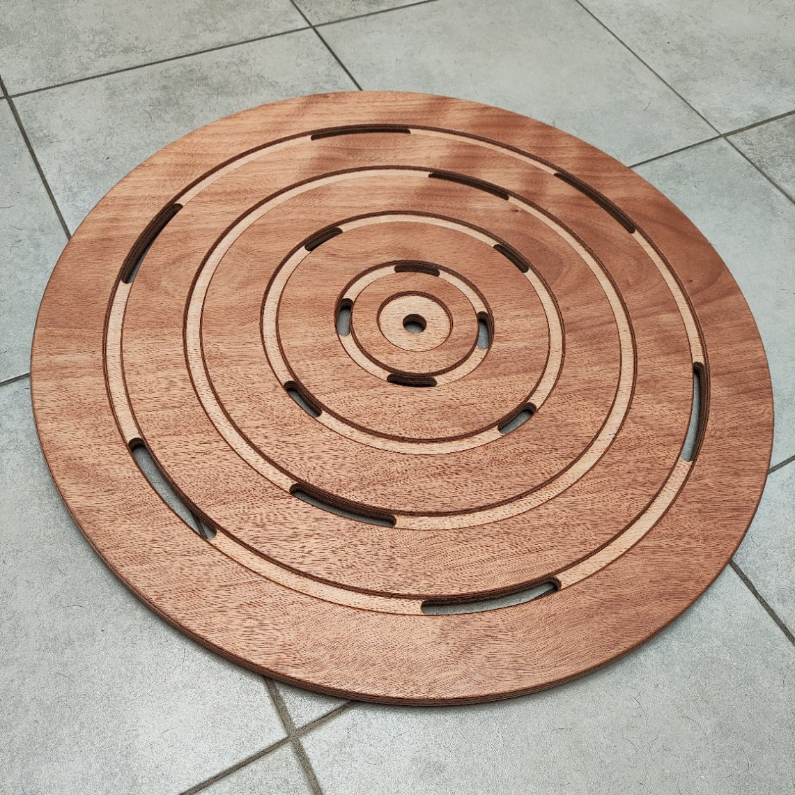 Plateau de Douche Okume Rose Design Rond Résistant et Élégant Sined