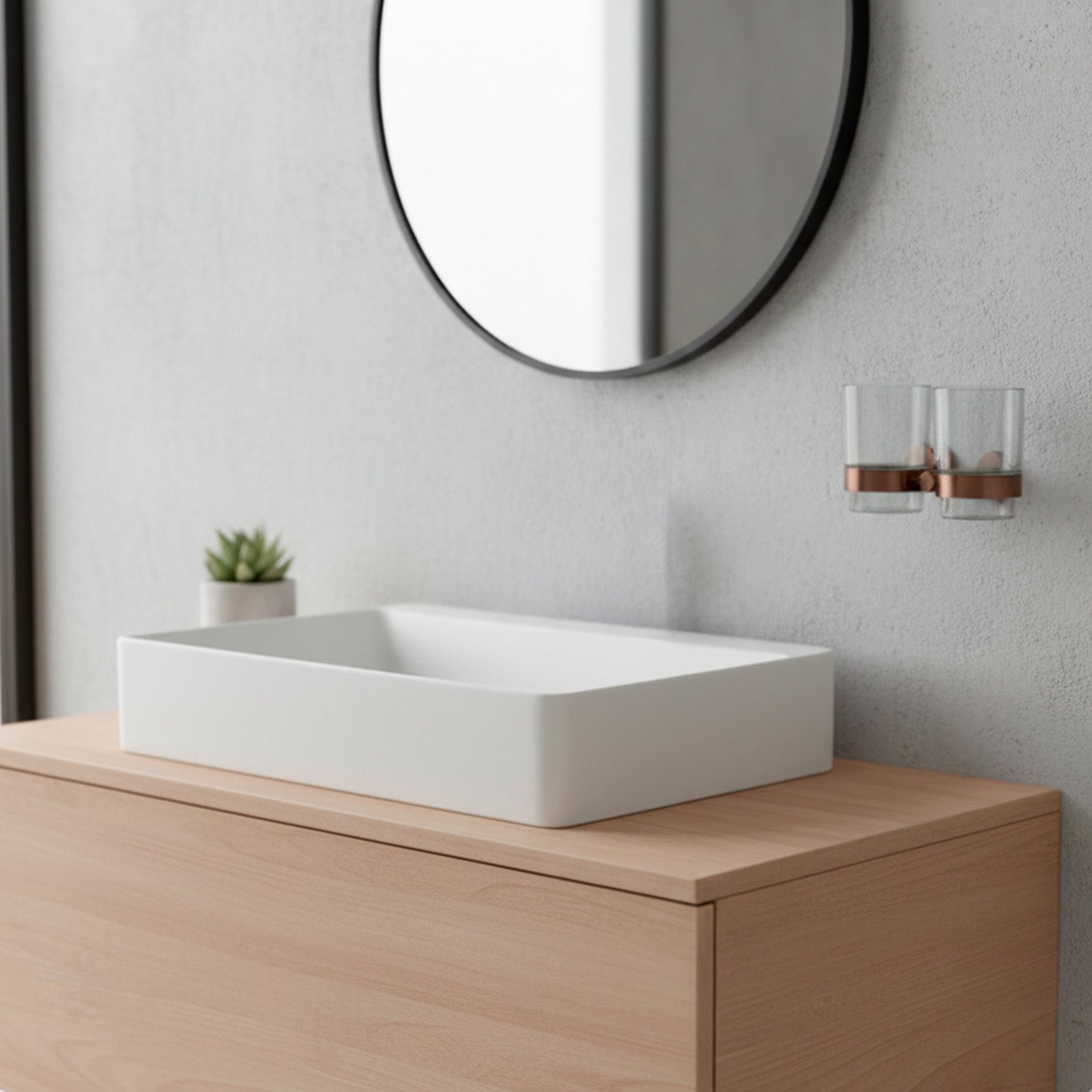 SINED Acero Inoxidable 316L Portavasos Doble Acabado Oro Rosa para Uso Interior y Exterior - Modelo Levante