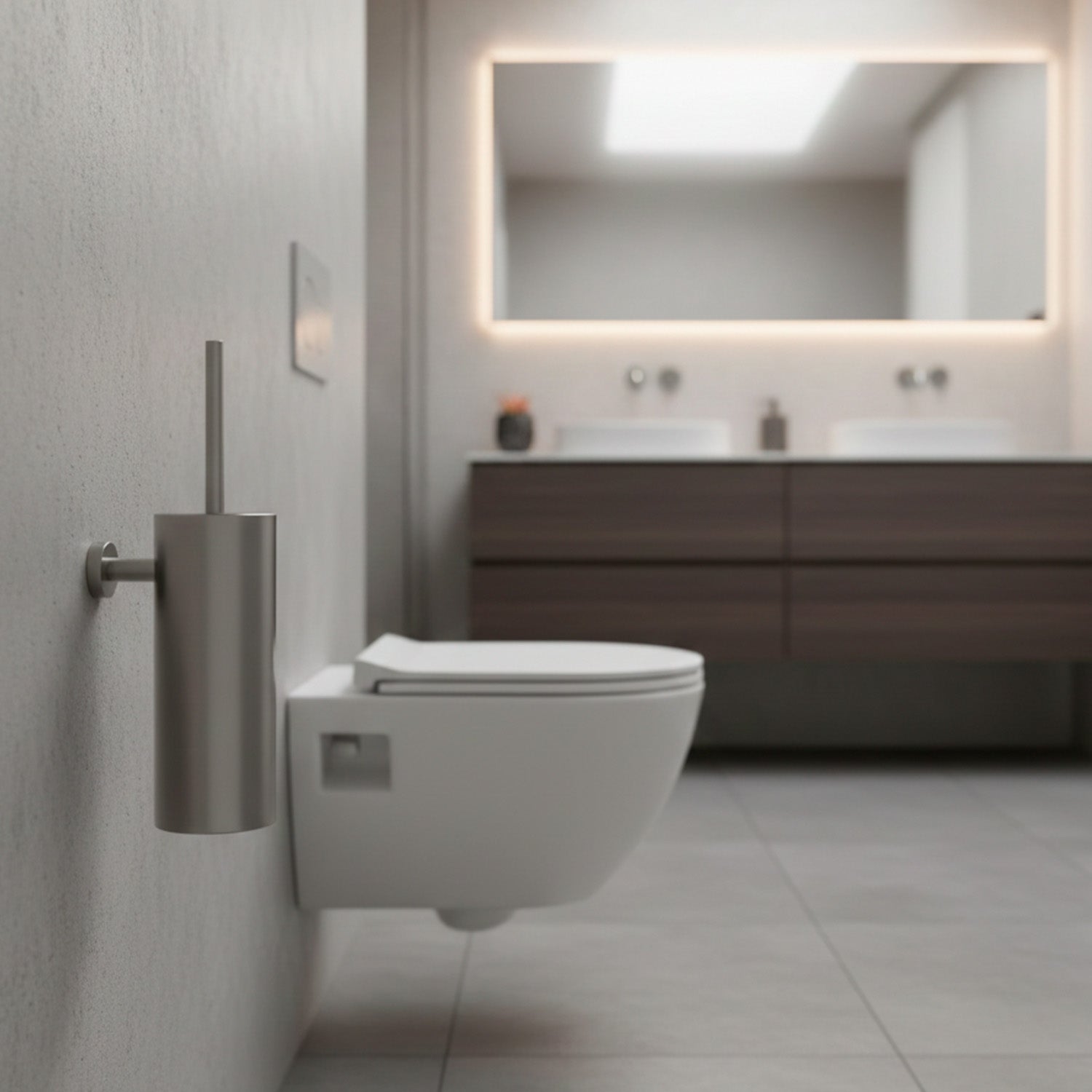 SINED porta scopino con estructura en color oro rosa y acabado en metal resistente para bano diseno funcional y duradero modelo PORTA-SCOPINO-LEVANTE-CANNA-FUCILE