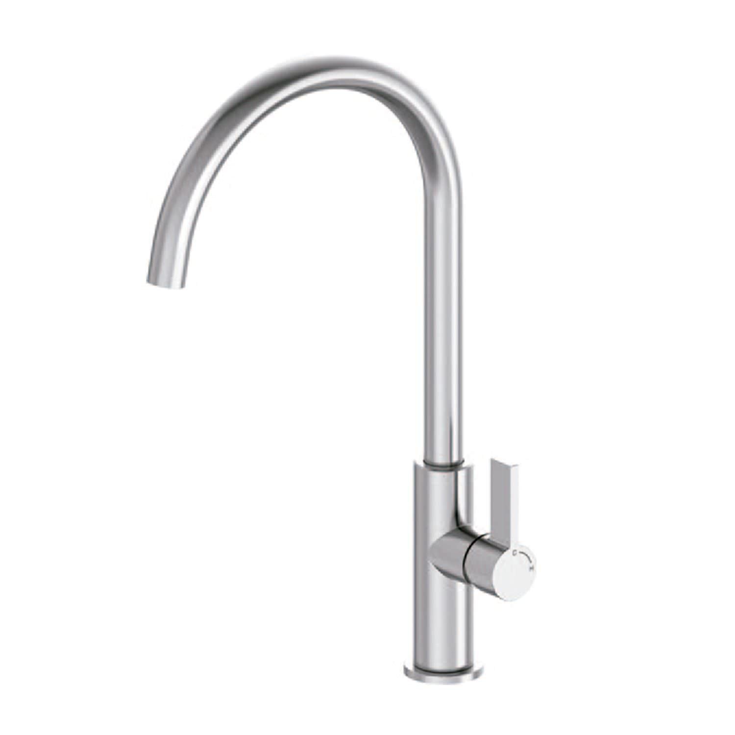 SINED 316L Stainless Steel Kitchen Faucet, Satin Inox Finish, High Corrosion Resistance for Indoor & Outdoor, Modern Design, LEVANTE Model