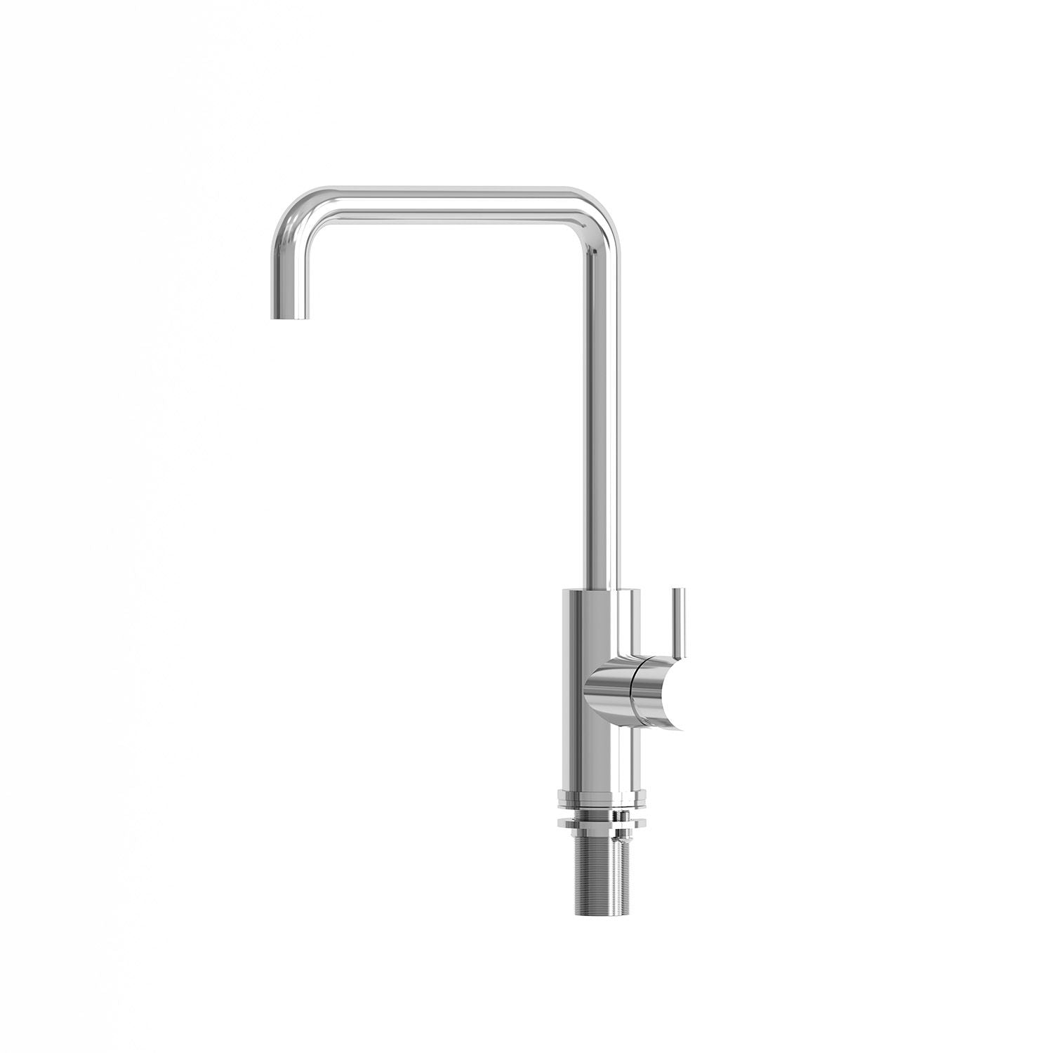 Marca Rubinetto grifería cocina acero inoxidable 316L color inox con pico giratorio y ducha flexible 45 cm para uso práctico y duradero modelo Levante