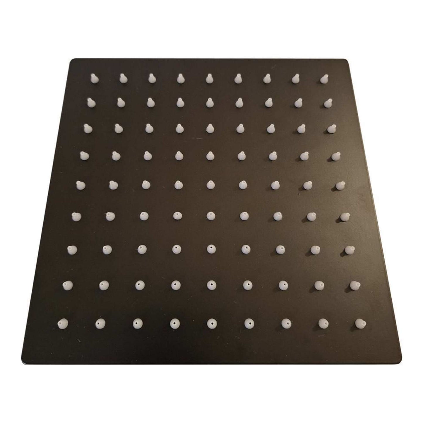 Soffione doccia quadrato 8 in acciaio inox nero, design elegante e resistente