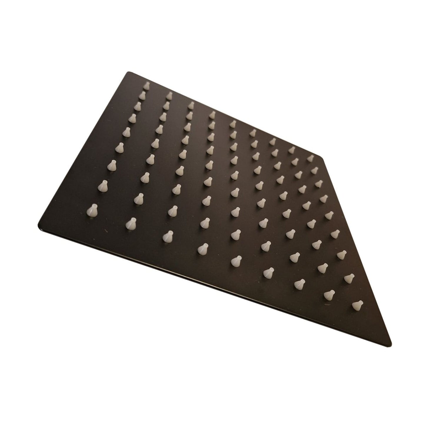 Soffione doccia quadrato 8 in acciaio inox nero, design elegante e resistente