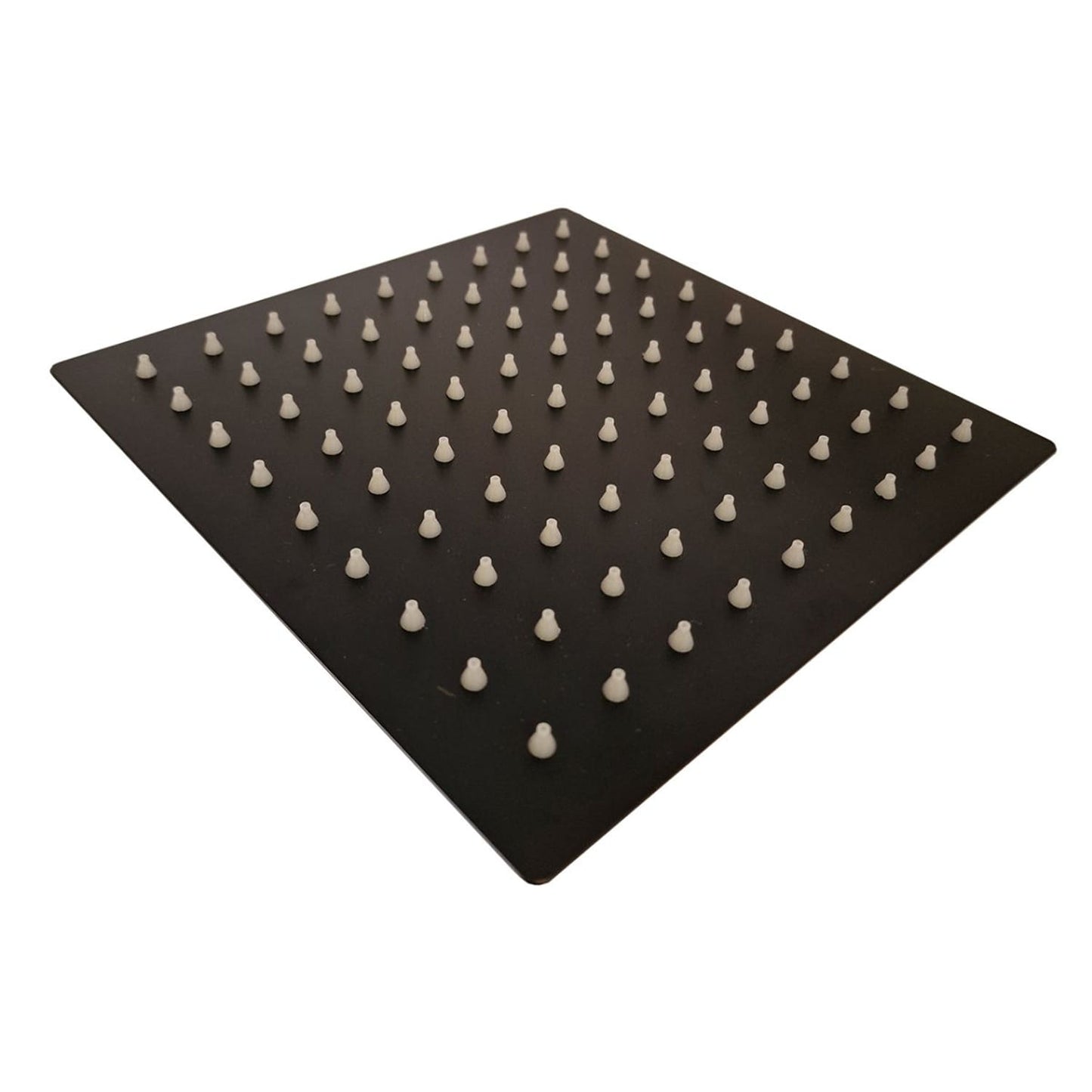 Soffione doccia quadrato 8 in acciaio inox nero, design elegante e resistente