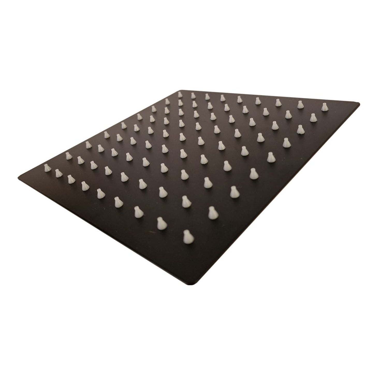 Soffione doccia quadrato 8 in acciaio inox nero, design elegante e resistente