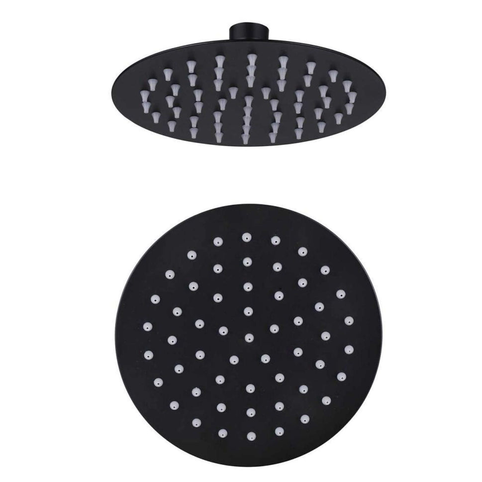 Sined Soffione Tondo 20 Black Wall Shower Round 7 Inch Matte Black