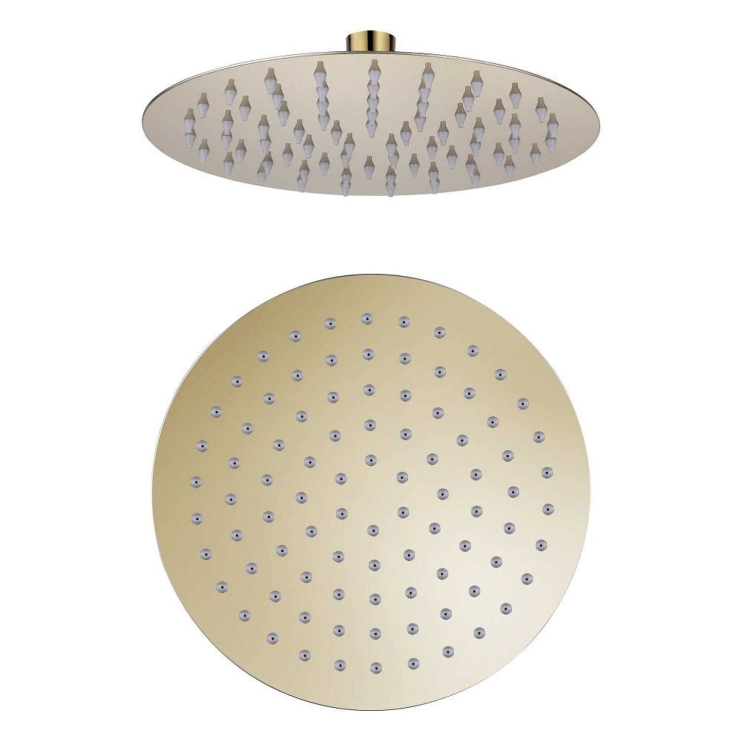 Soffione tondo 20 cm oro in acciaio inox per doccia Sole Xxl Black Gold