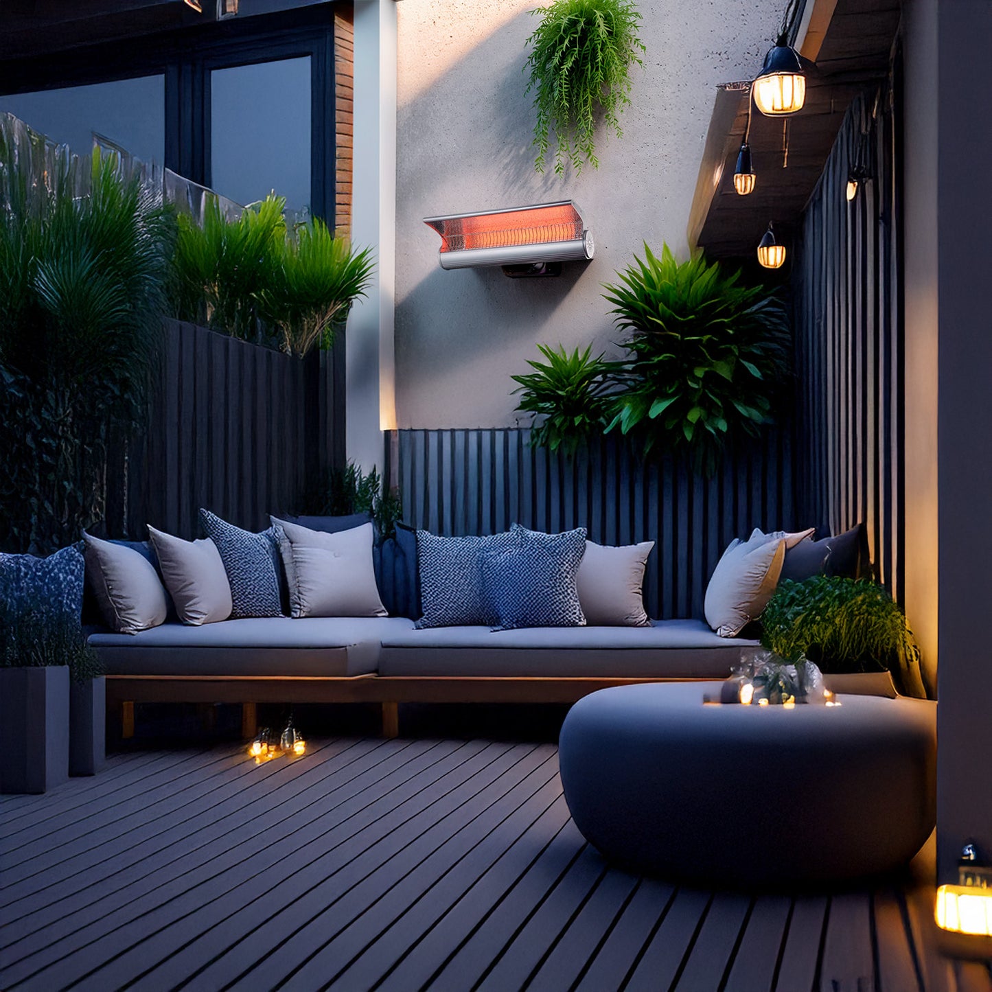 Calefactor de pared SINED 2000W con pantalla reflectante y mando a distancia