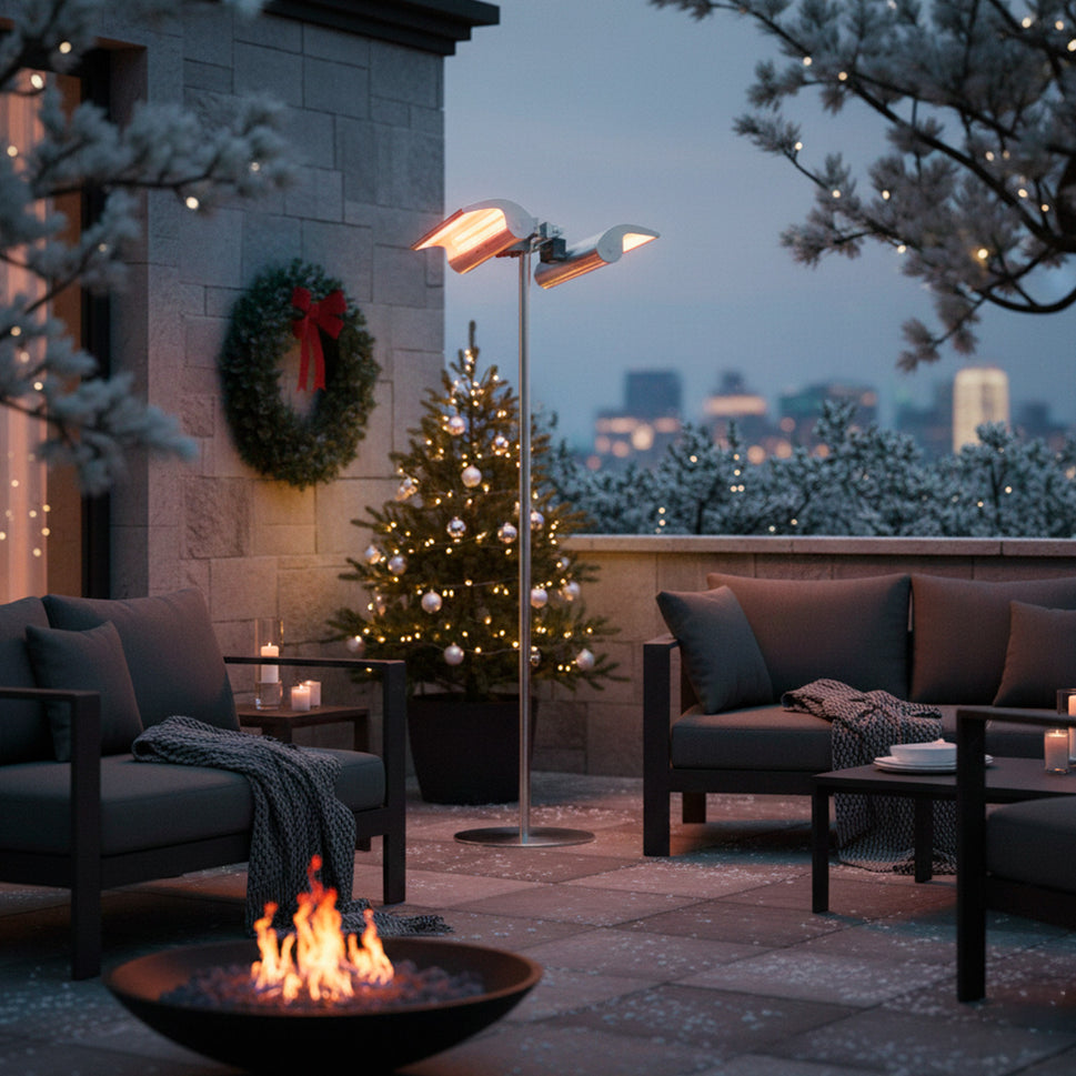 Sined Infrarossi Terra 4000 Riscaldatore da soffitto doppio riflettente e telecomando Grigio